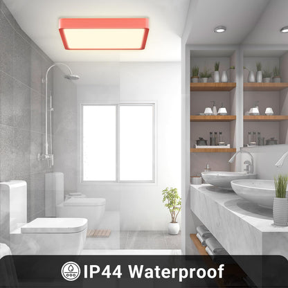 LQWELL® Ceiling Light LED Ceiling Lamp, IP44 Waterproof Bathroom Lamp Square Flat 23W 4000K 2400LM Modern Simple Lamp Thin for Living Room Bathroom Bedroom Kitchen Balcony Basement Office, 300 * 25mm