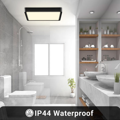 LQWELL® Ceiling Light LED Ceiling Lamp, IP44 Waterproof Bathroom Lamp Square Flat 23W 4000K 2400LM Modern Simple Lamp Thin for Living Room Bathroom Bedroom Kitchen Balcony Basement Office, 300 * 25mm