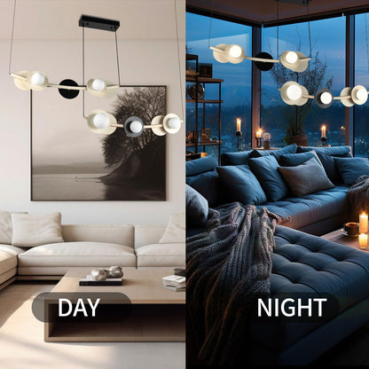 LQWELL® Chandelier LED 45W, Industrial Chandelier, Modern Pendant Light Hanging Lamp Metal Ceiling Light for Living Room Bedroom Dining Room Hallway Cafes Bar Studio