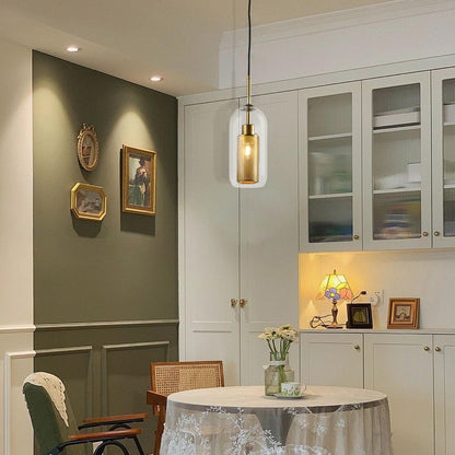 LQWELL® Pendelleuchte E27 Kugelglas Lampenschirm Hängeleuchte, Modern Pendellampe Hängelampe Industrielle Kugelglas Lampenschirm für Küche Wohnzimmer Schlafzimmer Esszimmer, Metall Deckenlampe, Gold