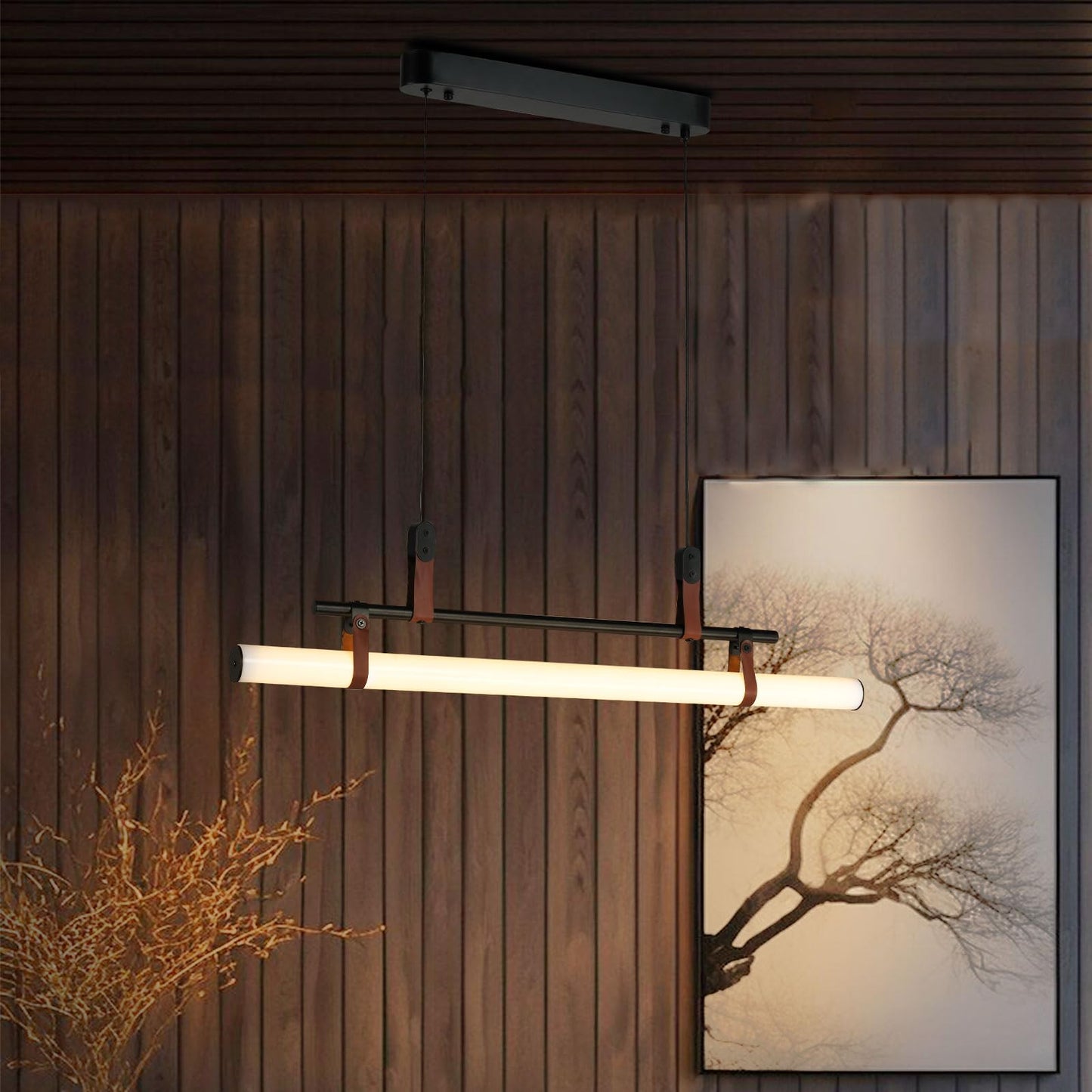 LQWELL® Modern Pendant Light LED 9W, Minimalist Industrial Pendant Lamp Vintage Hanging Lamp for Kitchen Living Room Bedroom Dining Room Cafes, Metal Chandelier Ceiling Lamp