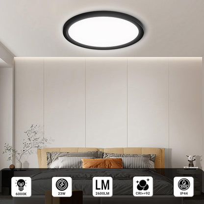 LQWELL® Ceiling Light LED Ceiling Lamp, IP44 Waterproof Bathroom Lamp Round Flat 23W 6000K 2400LM Modern Simple Lamp Thin for Living Room Bathroom Bedroom Kitchen Balcony Basement Office, 300 * 25mm