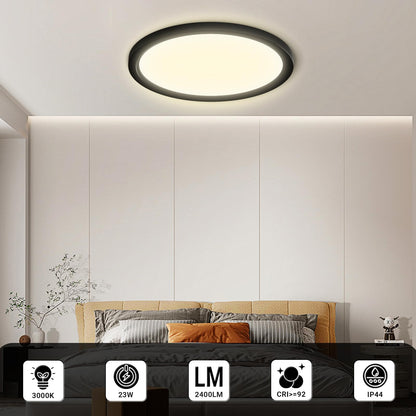 LQWELL® Ceiling Light LED Ceiling Lamp, IP44 Waterproof Bathroom Lamp Round Flat 23W 3000K 2400LM Modern Simple Lamp Thin for Living Room Bathroom Bedroom Kitchen Balcony Basement Office, 300 * 25mm