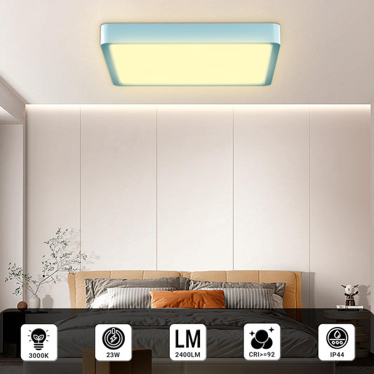 LQWELL® Ceiling Light LED Ceiling Lamp, IP44 Waterproof Bathroom Lamp Square Flat 23W 3000K 2400LM Modern Simple Lamp Thin for Living Room Bathroom Bedroom Kitchen Balcony Basement Office, 300 * 25mm