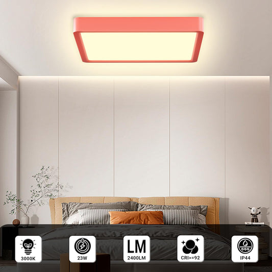LQWELL® Ceiling Light LED Ceiling Lamp, IP44 Waterproof Bathroom Lamp Square Flat 23W 3000K 2400LM Modern Simple Lamp Thin for Living Room Bathroom Bedroom Kitchen Balcony Basement Office, 300 * 25mm