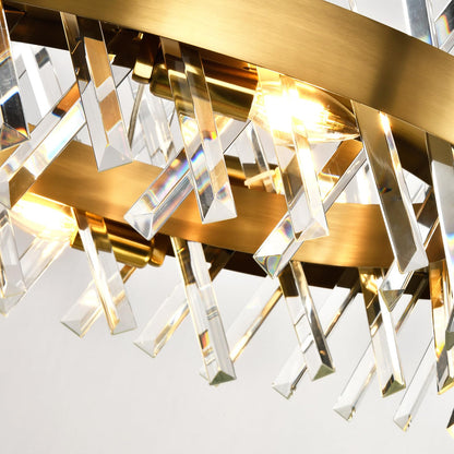 LQWELL® Kronleuchter 8-Licht E14, Industrie Chandelier, Modern Pendelleuchte Hängeleuchte für Wohnzimmer Schlafzimmer Esszimmer Gang Cafés Bar Studio, Kristall Deckenlampe, Champagner Gold