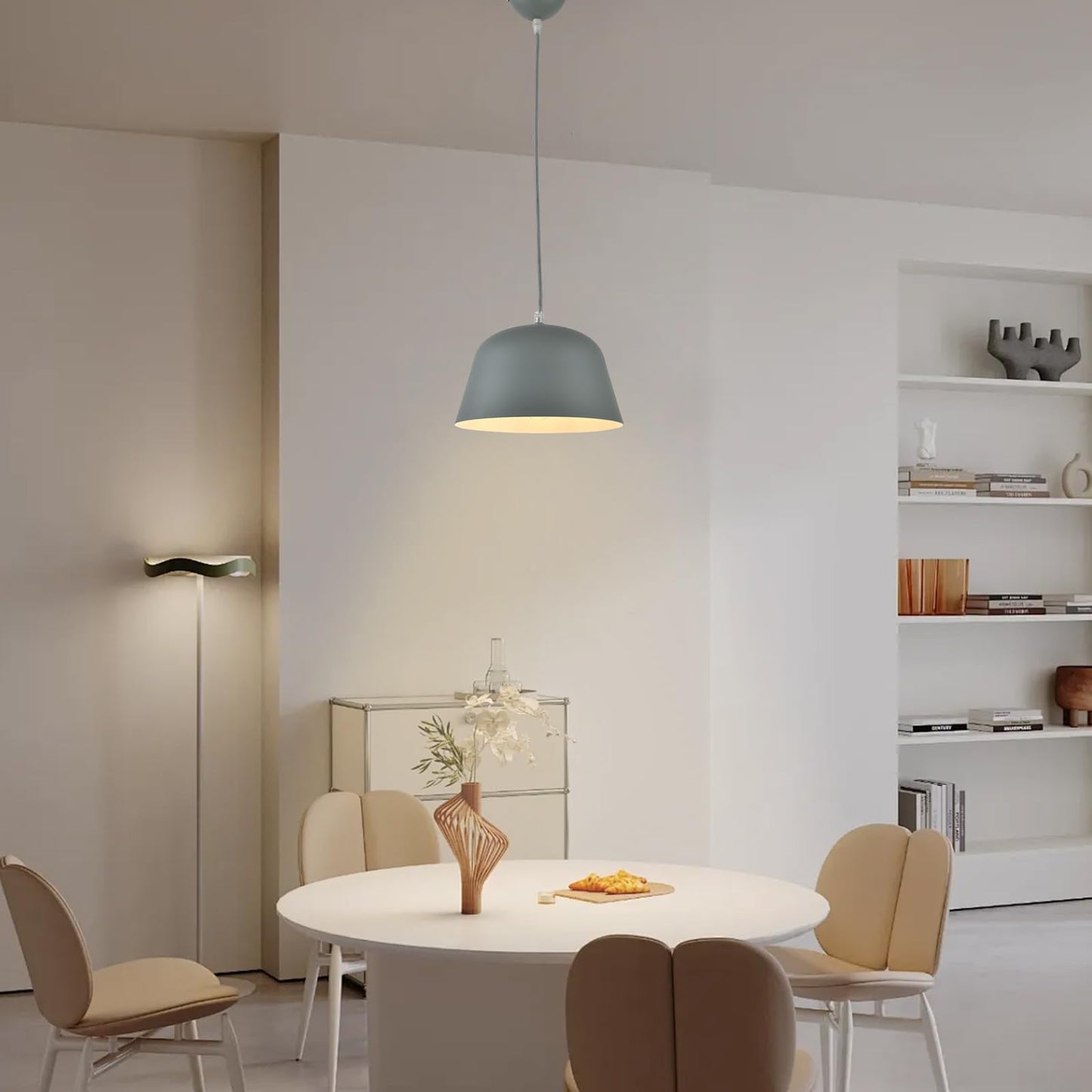 LQWELL® Modern Pendelleuchte Hängeleuchte E27, Minimalist Industrie Pendellampe Vintage Hängelampe für Küche Wohnzimmer Schlafzimmer Esszimmer Cafés, Aluminium Kronleuchter Deckenlampe