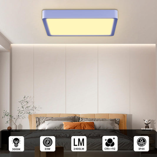LQWELL® Ceiling Light LED Ceiling Lamp, IP44 Waterproof Bathroom Lamp Square Flat 23W 3000K 2400LM Modern Simple Lamp Thin for Living Room Bathroom Bedroom Kitchen Balcony Basement Office, 300 * 25mm