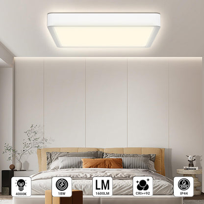 LQWELL® Ceiling Light LED Ceiling Lamp, IP44 Waterproof Bathroom Lamp Square Flat 23W 4000K 2400LM Modern Simple Lamp Thin for Living Room Bathroom Bedroom Kitchen Balcony Basement Office, 300 * 25mm