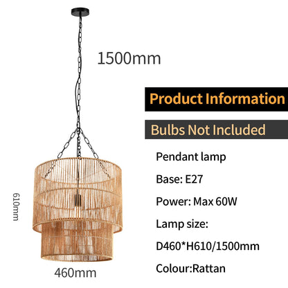 LQWELL® E27 Pendant Lamp, Retro Pendant Light 1-Bulb, Linen Black Brown Chandelier for Living Room Bedroom Dining Room Bar Hotel Shop Studio Cafes