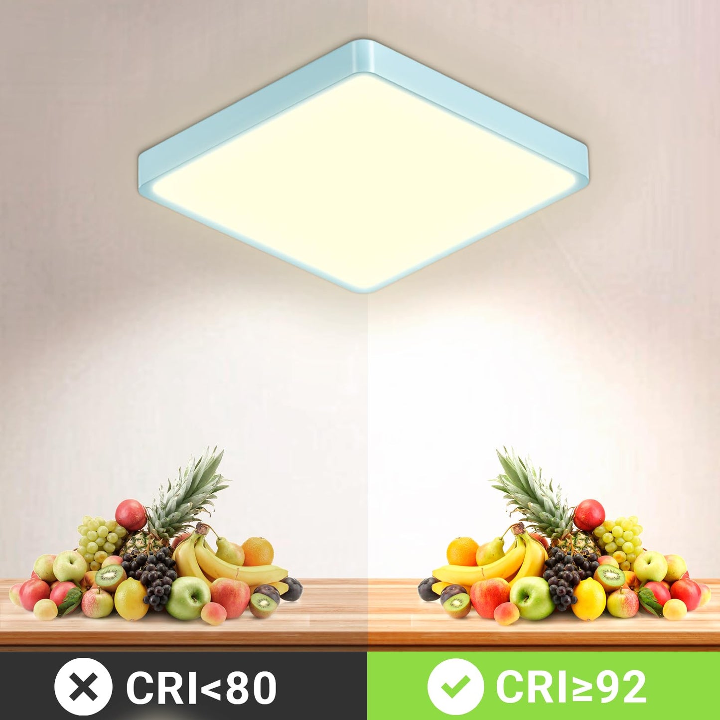 LQWELL® Ceiling Light LED Ceiling Lamp, IP44 Waterproof Bathroom Lamp Square Flat 23W 4000K 2400LM Modern Simple Lamp Thin for Living Room Bathroom Bedroom Kitchen Balcony Basement Office, 300 * 25mm