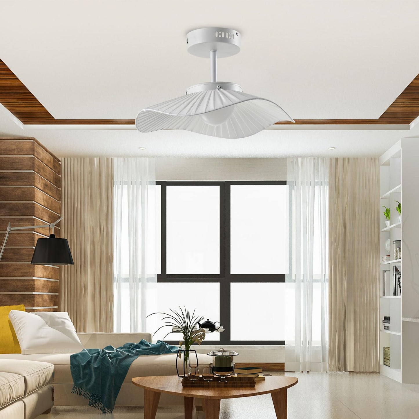 LQWELL® Modern Pendant Light LED 12W, Minimalist Industrial Pendant Lamp Vintage Hanging Lamp for Kitchen Living Room Bedroom Dining Room Cafes, Metal Chandelier Ceiling Lamp