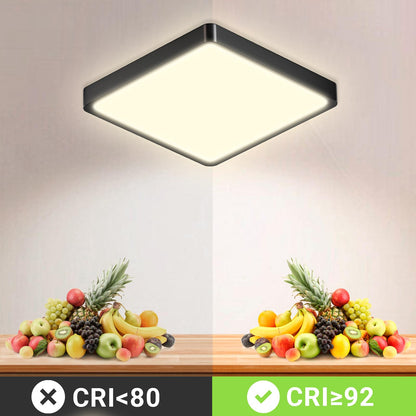 LQWELL® Ceiling Light LED Ceiling Lamp, IP44 Waterproof Bathroom Lamp Square Flat 23W 3000K 2400LM Modern Simple Lamp Thin for Living Room Bathroom Bedroom Kitchen Balcony Basement Office, 300 * 25mm