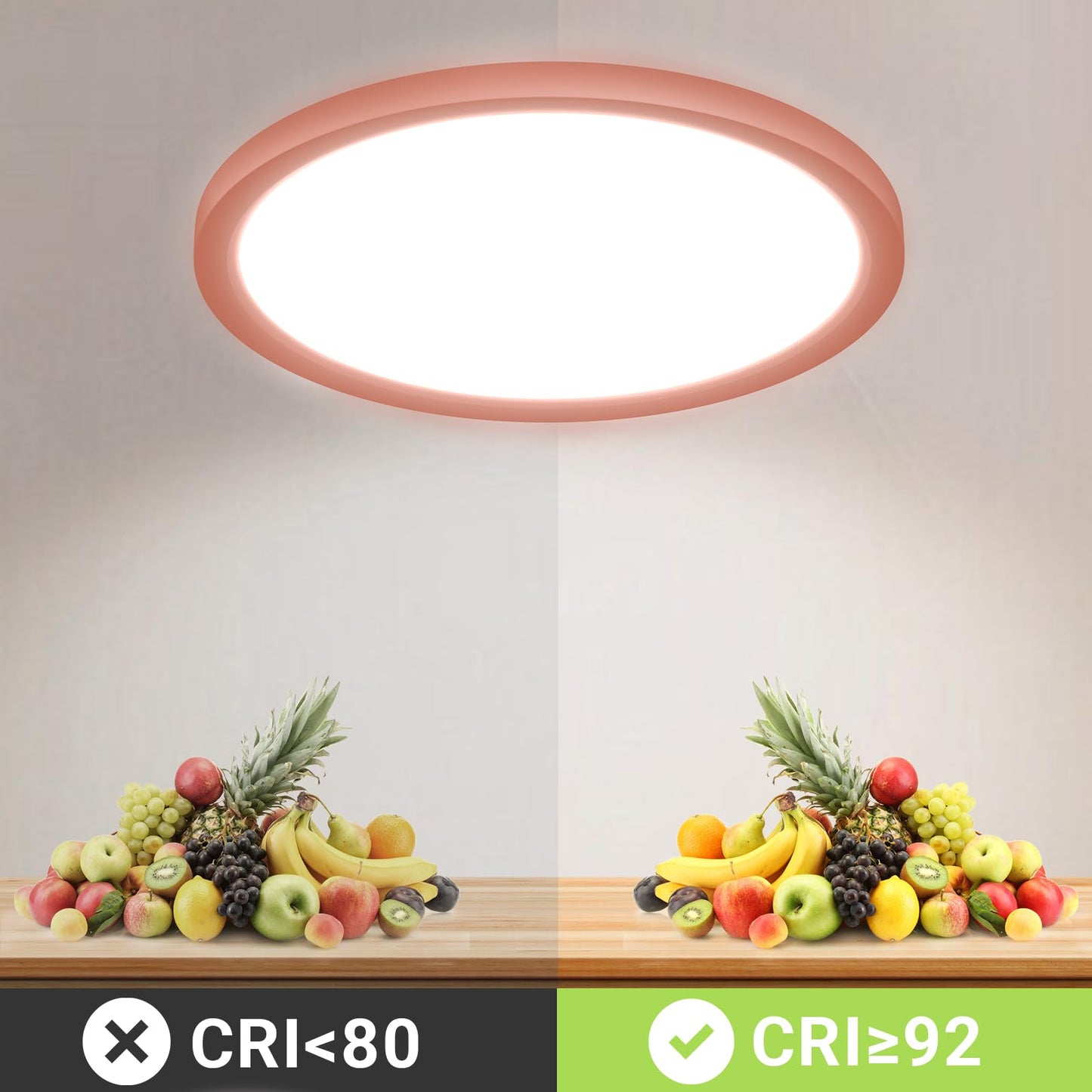 LQWELL® Ceiling Light LED Ceiling Lamp, IP44 Waterproof Bathroom Lamp Round Flat 23W 6000K 2400LM Modern Simple Lamp Thin for Living Room Bathroom Bedroom Kitchen Balcony Basement Office, 300 * 25mm
