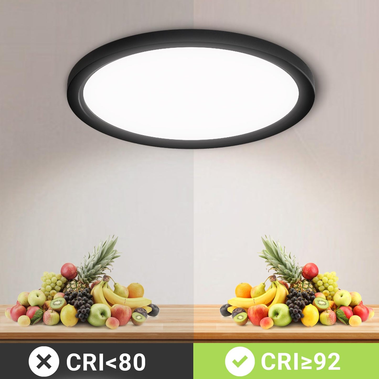 LQWELL® Ceiling Light LED Ceiling Lamp, IP44 Waterproof Bathroom Lamp Round Flat 23W 6000K 2400LM Modern Simple Lamp Thin for Living Room Bathroom Bedroom Kitchen Balcony Basement Office, 300 * 25mm