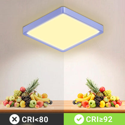 LQWELL® Ceiling Light LED Ceiling Lamp, IP44 Waterproof Bathroom Lamp Square Flat 23W 3000K 2400LM Modern Simple Lamp Thin for Living Room Bathroom Bedroom Kitchen Balcony Basement Office, 300 * 25mm