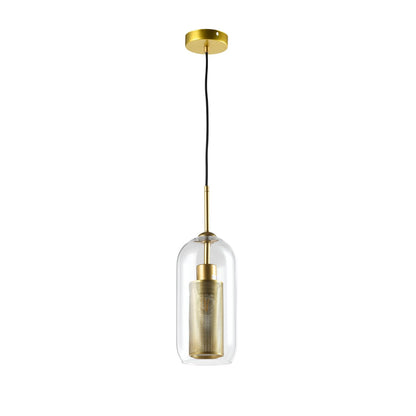 LQWELL® Pendelleuchte E27 Kugelglas Lampenschirm Hängeleuchte, Modern Pendellampe Hängelampe Industrielle Kugelglas Lampenschirm für Küche Wohnzimmer Schlafzimmer Esszimmer, Metall Deckenlampe, Gold
