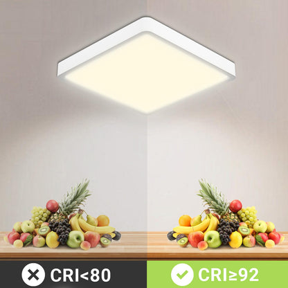LQWELL® Ceiling Light LED Ceiling Lamp, IP44 Waterproof Bathroom Lamp Square Flat 23W 4000K 2400LM Modern Simple Lamp Thin for Living Room Bathroom Bedroom Kitchen Balcony Basement Office, 300 * 25mm
