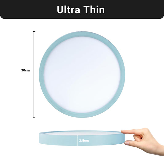 LQWELL® Ceiling Light LED Ceiling Lamp, IP44 Waterproof Bathroom Lamp Round Flat 23W 4000K 2400LM Modern Simple Lamp Thin for Living Room Bathroom Bedroom Kitchen Balcony Basement Office, 300 * 25mm