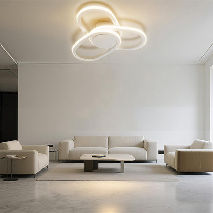 LQWELL Moderne LED Deckenleuchte, 40cm Kleeblatt Design Deckenlampe, 48W aus Metall und Acryl, IP44 Wasserfest für Schlafzimmer, Wohnzimmer, Badezimmer, Küche, Keller und Büro, erhältlich in 3000K, 4000K und 6500K
