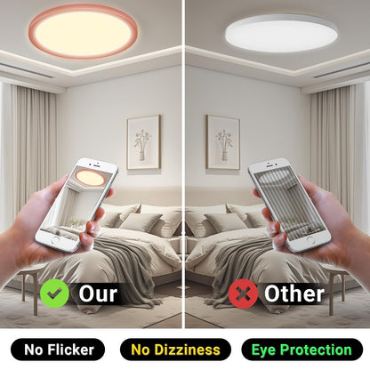 LQWELL® Ceiling Light LED Ceiling Lamp, IP44 Waterproof Bathroom Lamp Round Flat 23W 3000K 2400LM Modern Simple Lamp Thin for Living Room Bathroom Bedroom Kitchen Balcony Basement Office, 300 * 25mm