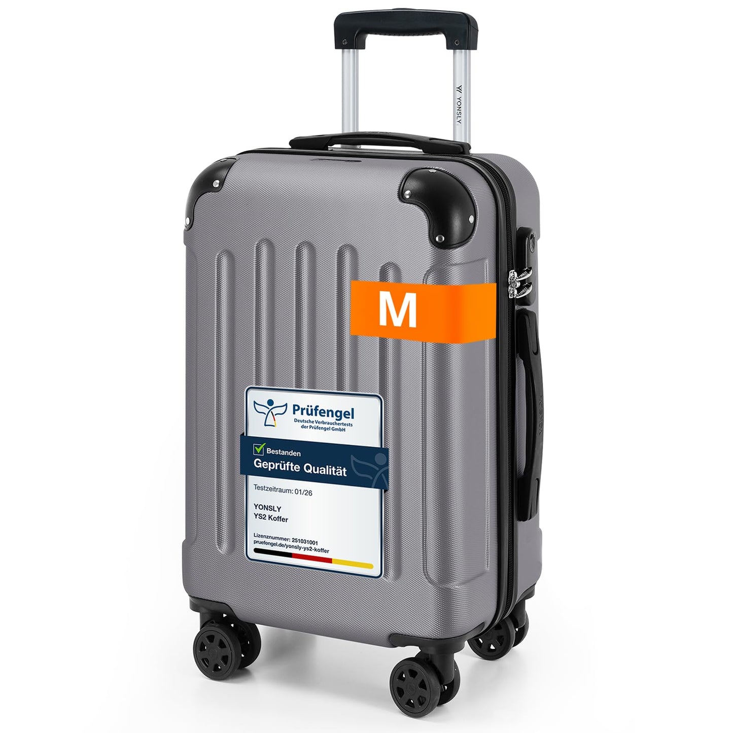 YONSLY® Luggage Suitcase Travel Suitcase, Trolley Carry-on Luggage, Hardshell Suitcase with 360° Spinner Wheels, Combination Lock, Multi-stage Telescopic Handle
