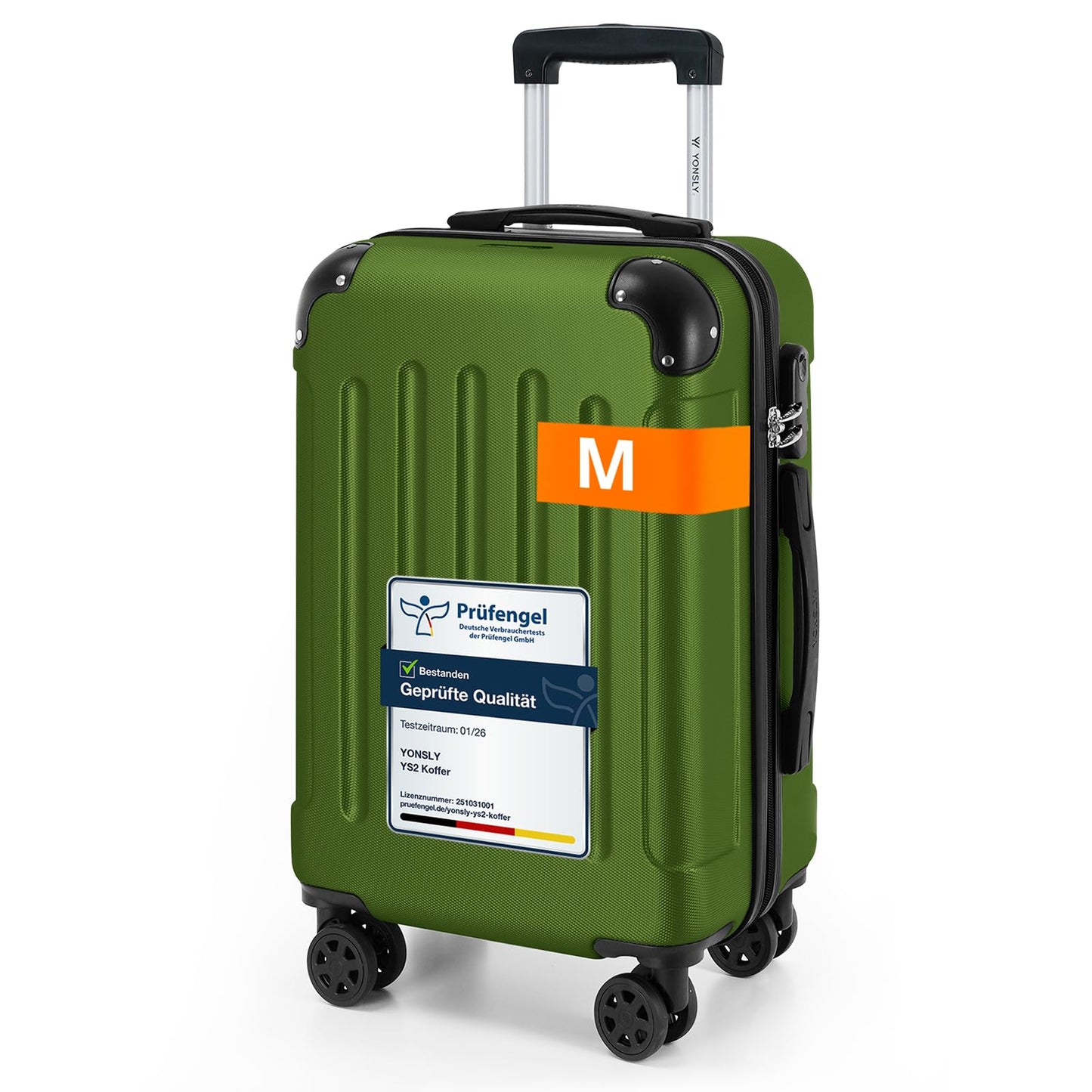 YONSLY® Luggage Suitcase Travel Suitcase, Trolley Carry-on Luggage, Hardshell Suitcase with 360° Spinner Wheels, Combination Lock, Multi-stage Telescopic Handle