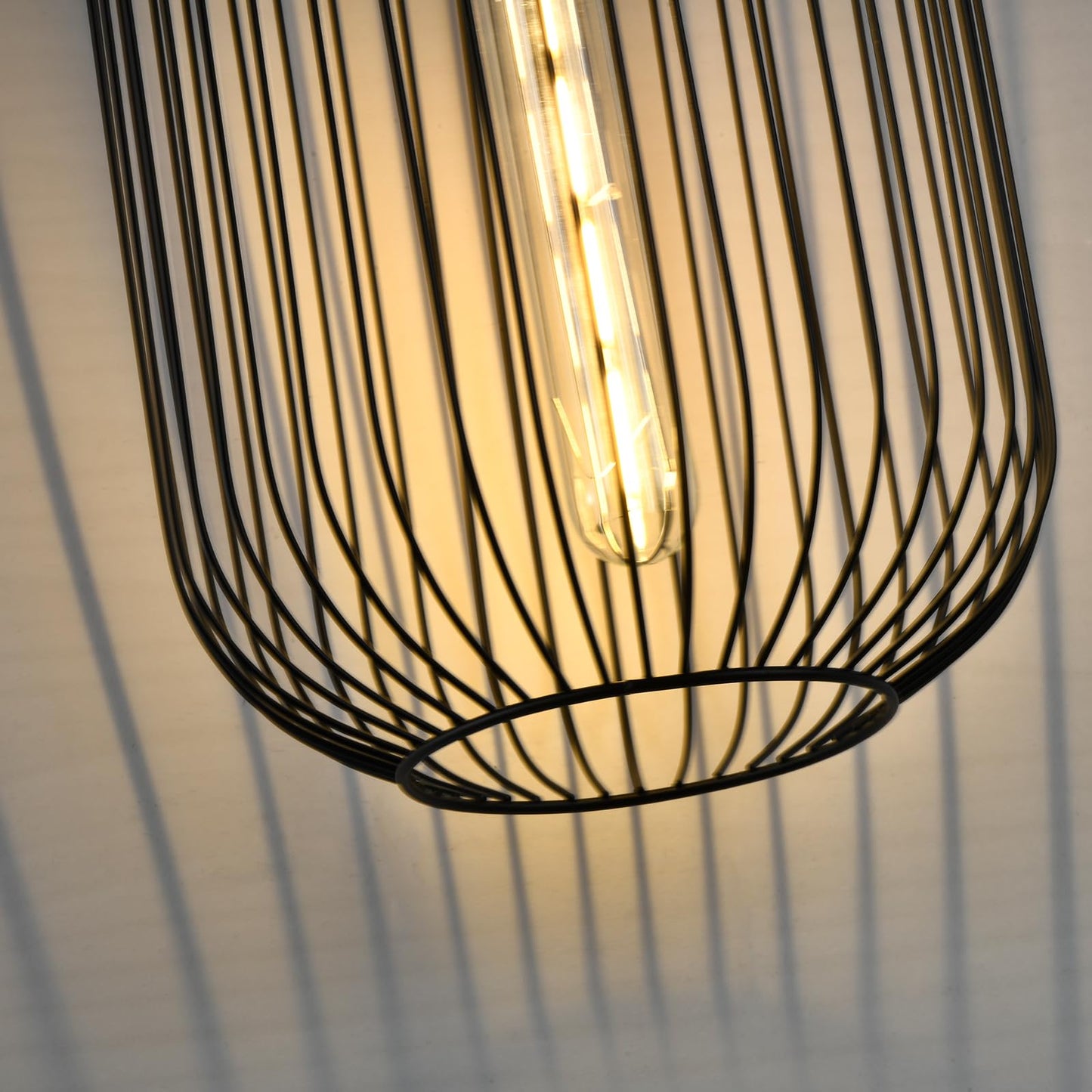 LQWELL® Pendelleuchte E27 Hängeleuchte, Retro Vintage Pendellampe Hängelampe Modern Industrielle Deckenlampe für Küche Wohnzimmer Schlafzimmer Esszimmer, 1,5 M höhenverstellbar, Schwarz
