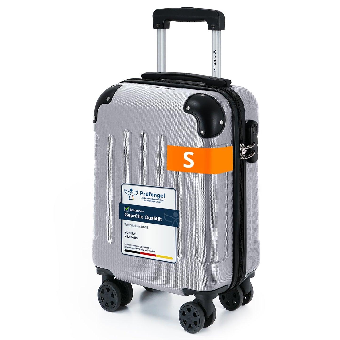 YONSLY® Luggage Suitcase Travel Suitcase, Trolley Carry-on Luggage, Hardshell Suitcase with 360° Spinner Wheels, Combination Lock, Multi-stage Telescopic Handle