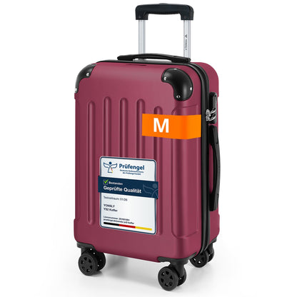 YONSLY® Luggage Suitcase Travel Suitcase, Trolley Carry-on Luggage, Hardshell Suitcase with 360° Spinner Wheels, Combination Lock, Multi-stage Telescopic Handle