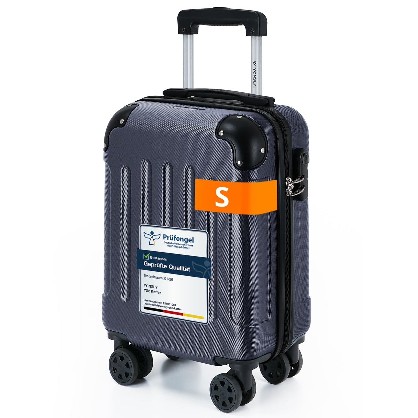 YONSLY® Luggage Suitcase Travel Suitcase, Trolley Carry-on Luggage, Hardshell Suitcase with 360° Spinner Wheels, Combination Lock, Multi-stage Telescopic Handle