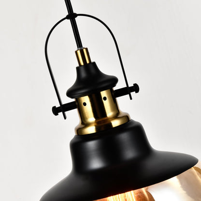 LQWELL® Modern Pendant Light E27, Minimalist Industrial Pendant Lamp Vintage Hanging Lamp for Kitchen Living Room Bedroom Dining Room Cafes, Glass Shade Chandelier Ceiling Lamp, Copper