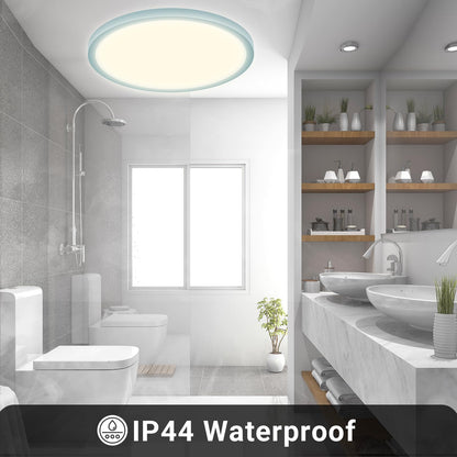 LQWELL® Ceiling Light LED Ceiling Lamp, IP44 Waterproof Bathroom Lamp Round Flat 23W 4000K 2400LM Modern Simple Lamp Thin for Living Room Bathroom Bedroom Kitchen Balcony Basement Office, 300 * 25mm
