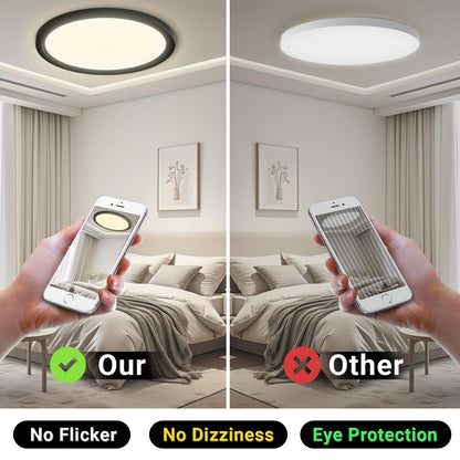 LQWELL® Ceiling Light LED Ceiling Lamp, IP44 Waterproof Bathroom Lamp Round Flat 23W 4000K 2400LM Modern Simple Lamp Thin for Living Room Bathroom Bedroom Kitchen Balcony Basement Office, 300 * 25mm
