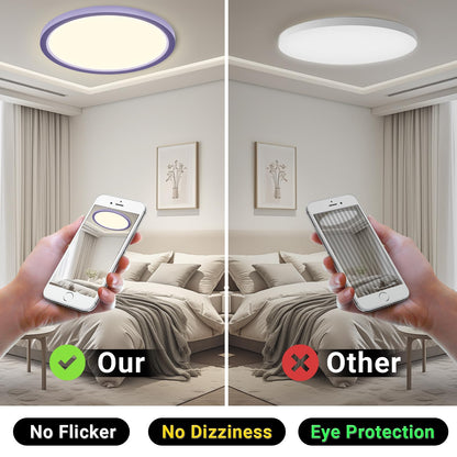 LQWELL® Ceiling Light LED Ceiling Lamp, IP44 Waterproof Bathroom Lamp Round Flat 23W 4000K 2400LM Modern Simple Lamp Thin for Living Room Bathroom Bedroom Kitchen Balcony Basement Office, 300 * 25mm