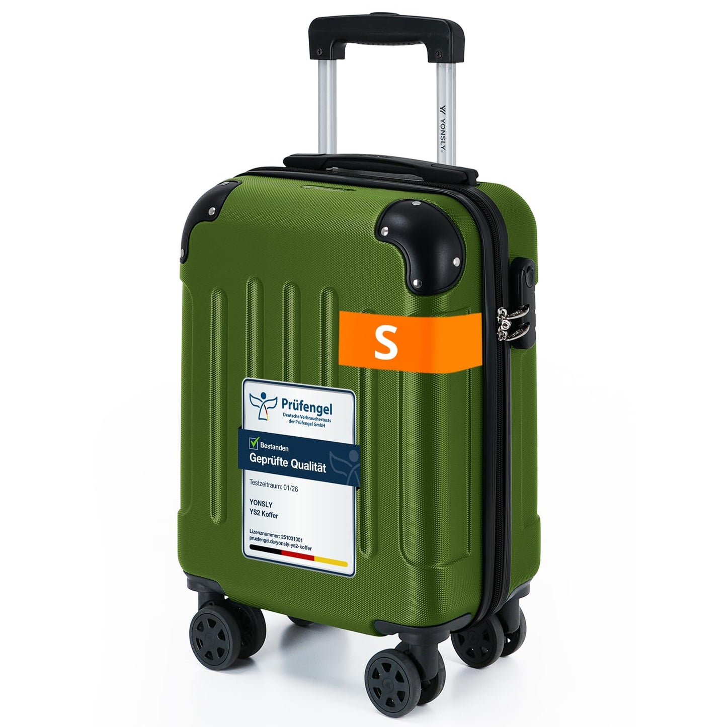 YONSLY® Luggage Suitcase Travel Suitcase, Trolley Carry-on Luggage, Hardshell Suitcase with 360° Spinner Wheels, Combination Lock, Multi-stage Telescopic Handle