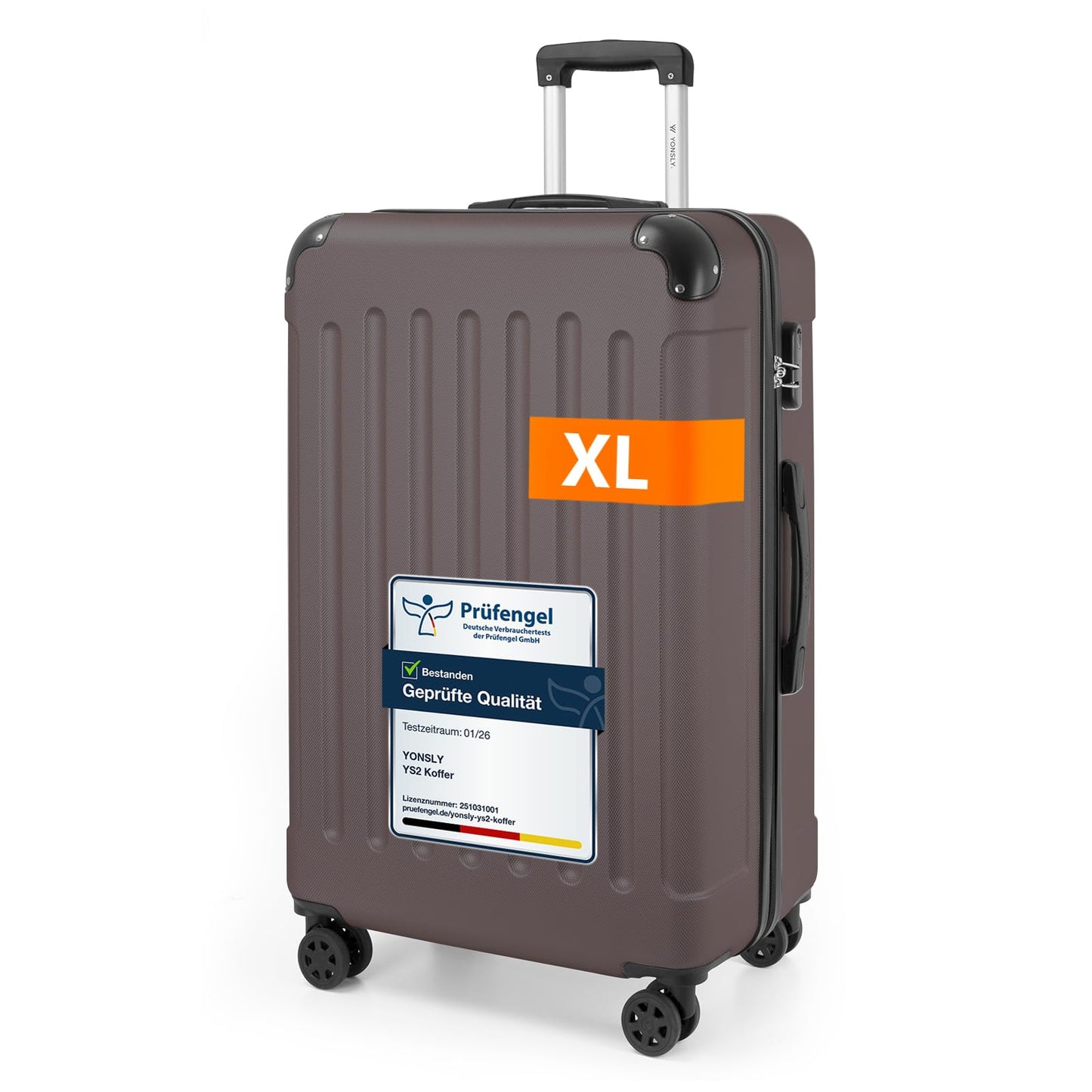 YONSLY® Luggage Suitcase Travel Suitcase, Trolley Carry-on Luggage, Hardshell Suitcase with 360° Spinner Wheels, Combination Lock, Multi-stage Telescopic Handle
