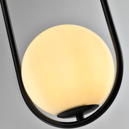 LQWELL® Globe Pendelleuchte G9 Hängeleuchte, Mid Century Modern Pendellampe Hängelampe Kronleuchter Kugelglas Lampenschirm für Küche Wohnzimmer Schlafzimmer Esszimmer, Metall Deckenlampe