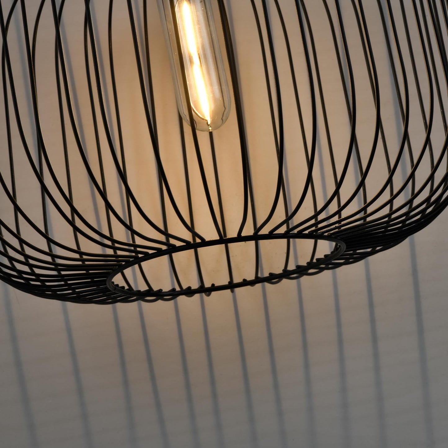 LQWELL® Pendelleuchte E27 Hängeleuchte, Retro Vintage Pendellampe Hängelampe Laternenform Vogelkäfigform Modern Industrielle Deckenlampe für Küche Wohnzimmer 1,5 M höhenverstellbar, Schwarz