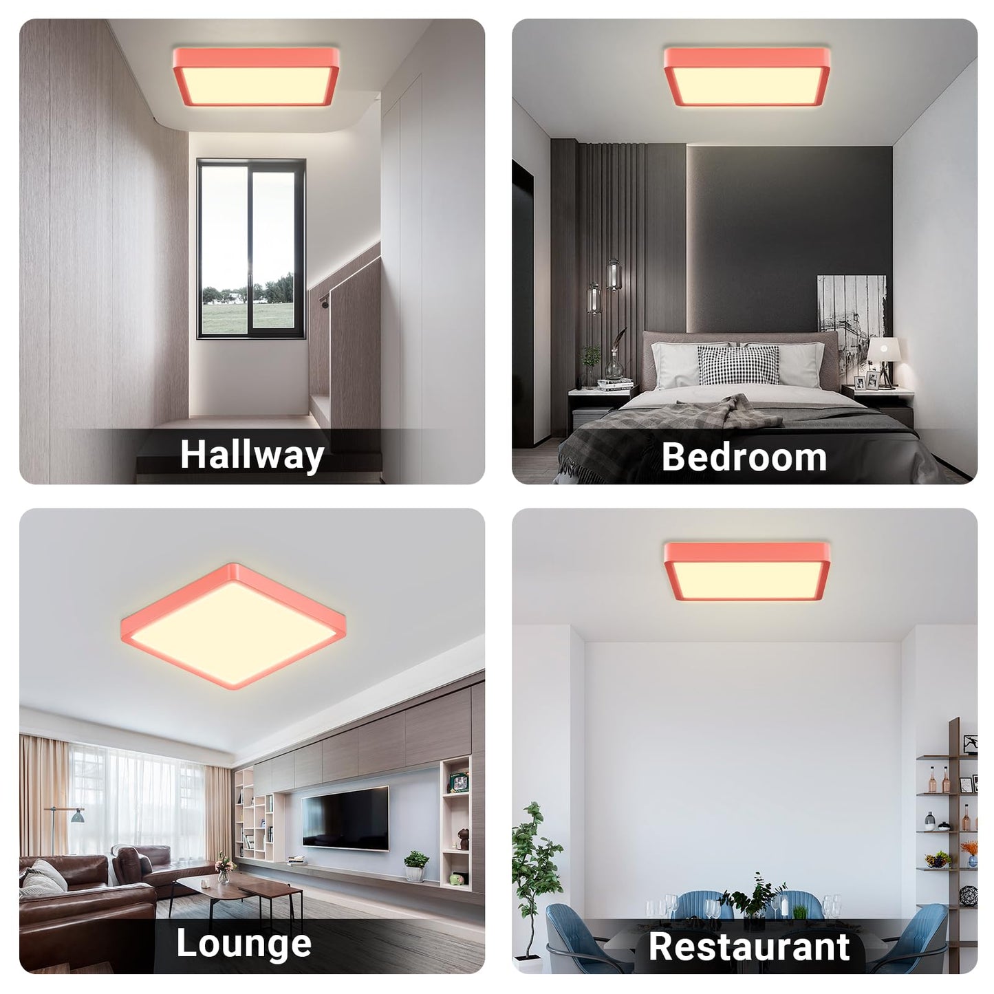 LQWELL® Ceiling Light LED Ceiling Lamp, IP44 Waterproof Bathroom Lamp Square Flat 23W 3000K 2400LM Modern Simple Lamp Thin for Living Room Bathroom Bedroom Kitchen Balcony Basement Office, 300 * 25mm