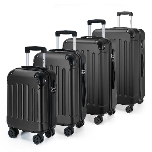 yonsly Gepäckset Suitcase, Reisekoffer, Trolley Rollkoffer Handgepäck, Hartschalenreisekoffer mit 360° Lenkrollen, Zahlenschloss, Mehrstufiger Teleskopgriff (S-M-L-XL-Set)
