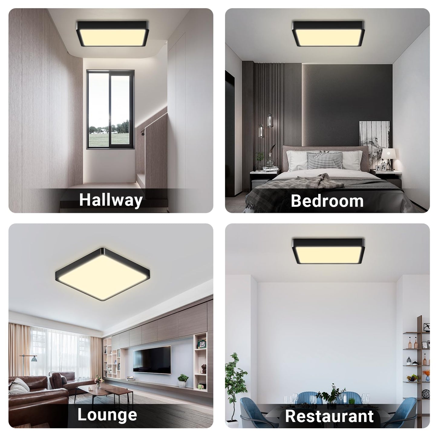 LQWELL® Ceiling Light LED Ceiling Lamp, IP44 Waterproof Bathroom Lamp Square Flat 23W 3000K 2400LM Modern Simple Lamp Thin for Living Room Bathroom Bedroom Kitchen Balcony Basement Office, 300 * 25mm