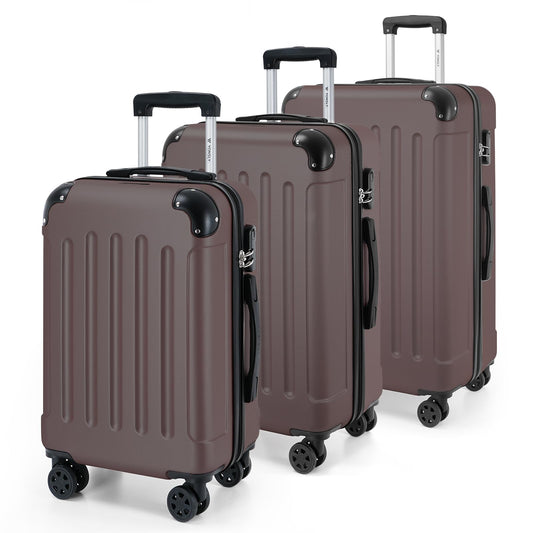yonsly Gepäckset Suitcase, Reisekoffer, Trolley Rollkoffer Handgepäck, Hartschalenreisekoffer mit 360° Lenkrollen, Zahlenschloss, Mehrstufiger Teleskopgriff (M-L-XL-Set)