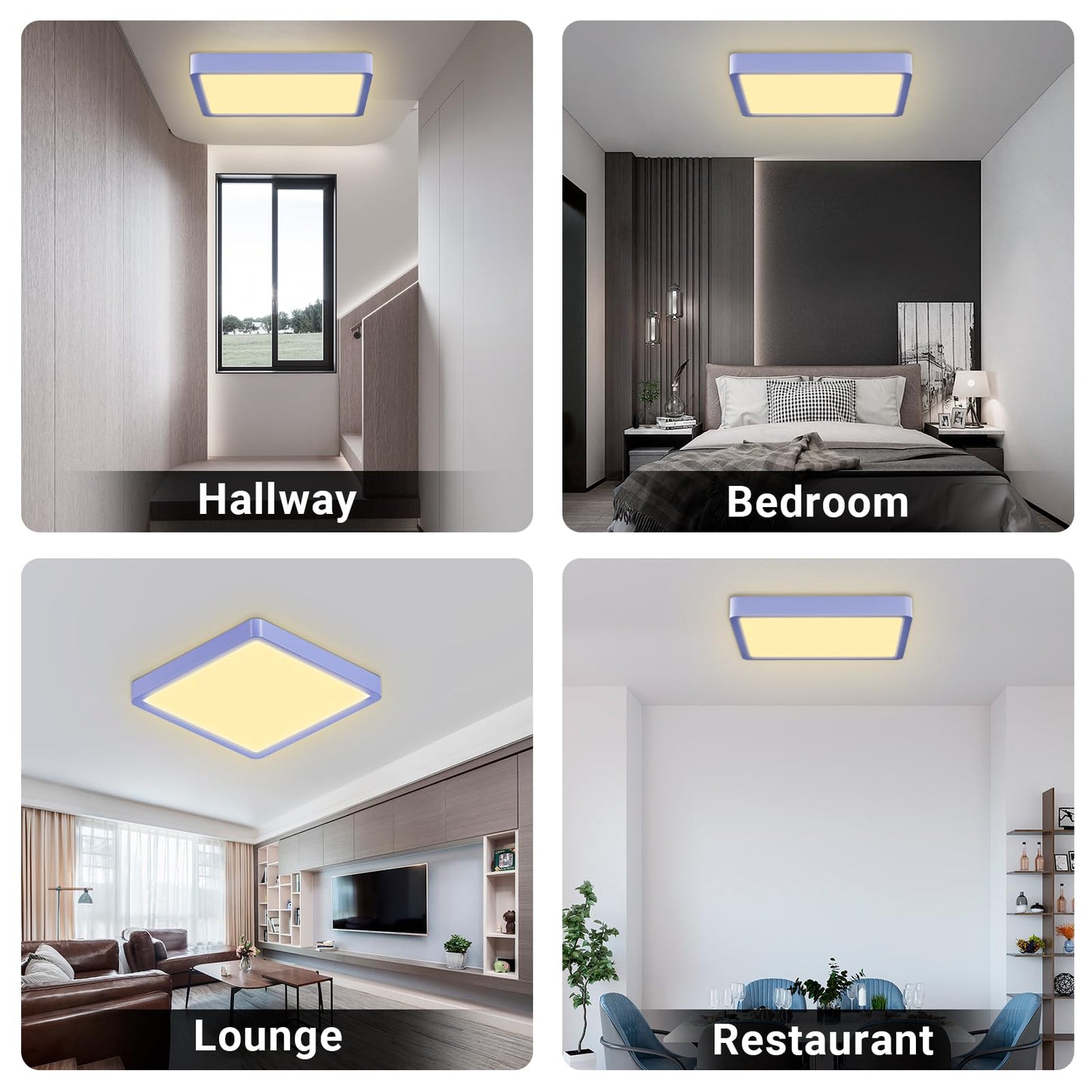 LQWELL® Ceiling Light LED Ceiling Lamp, IP44 Waterproof Bathroom Lamp Square Flat 23W 3000K 2400LM Modern Simple Lamp Thin for Living Room Bathroom Bedroom Kitchen Balcony Basement Office, 300 * 25mm