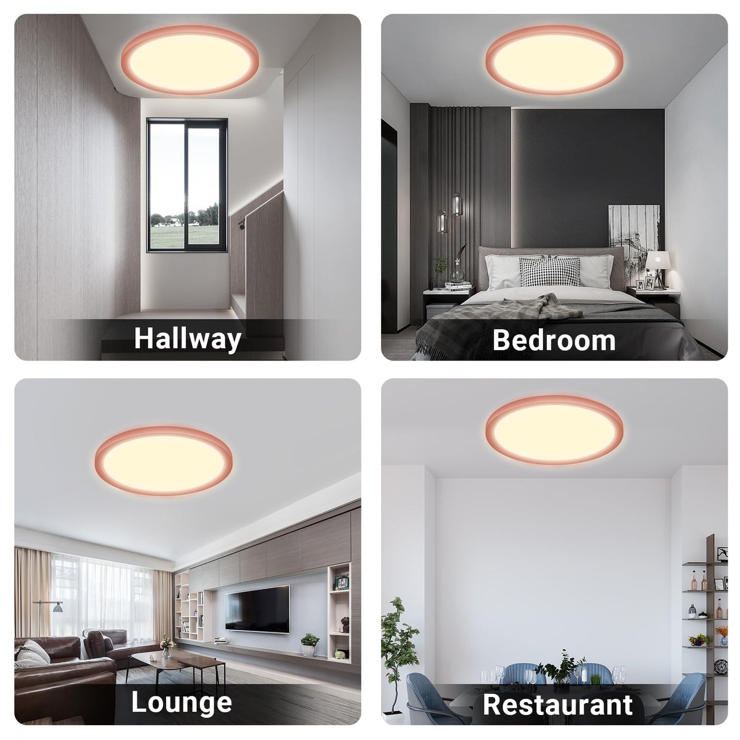 LQWELL® Ceiling Light LED Ceiling Lamp, IP44 Waterproof Bathroom Lamp Round Flat 23W 3000K 2400LM Modern Simple Lamp Thin for Living Room Bathroom Bedroom Kitchen Balcony Basement Office, 300 * 25mm
