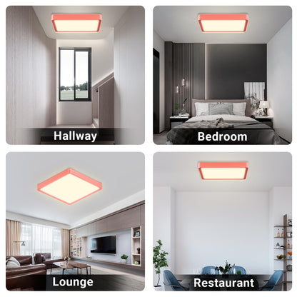 LQWELL® Ceiling Light LED Ceiling Lamp, IP44 Waterproof Bathroom Lamp Square Flat 23W 4000K 2400LM Modern Simple Lamp Thin for Living Room Bathroom Bedroom Kitchen Balcony Basement Office, 300 * 25mm