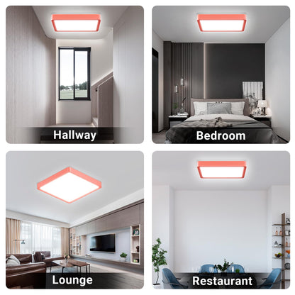 LQWELL® Ceiling Light LED Ceiling Lamp, IP44 Waterproof Bathroom Lamp Square Flat 23W 6000K 2400LM Modern Simple Lamp Thin for Living Room Bathroom Bedroom Kitchen Balcony Basement Office, 300 * 25mm
