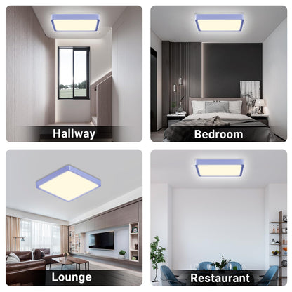 LQWELL® Ceiling Light LED Ceiling Lamp, IP44 Waterproof Bathroom Lamp Square Flat 23W 4000K 2400LM Modern Simple Lamp Thin for Living Room Bathroom Bedroom Kitchen Balcony Basement Office, 300 * 25mm