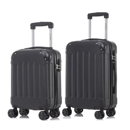 YONSLY® Suitcase Set, Trolley Travel Suitcase, Spinner Carry-on Luggage with 4 360° Wheels, Hard-Shell Travel Suitcase, Combination Lock, Soft Rubber Handle (2-piece set, S, M)