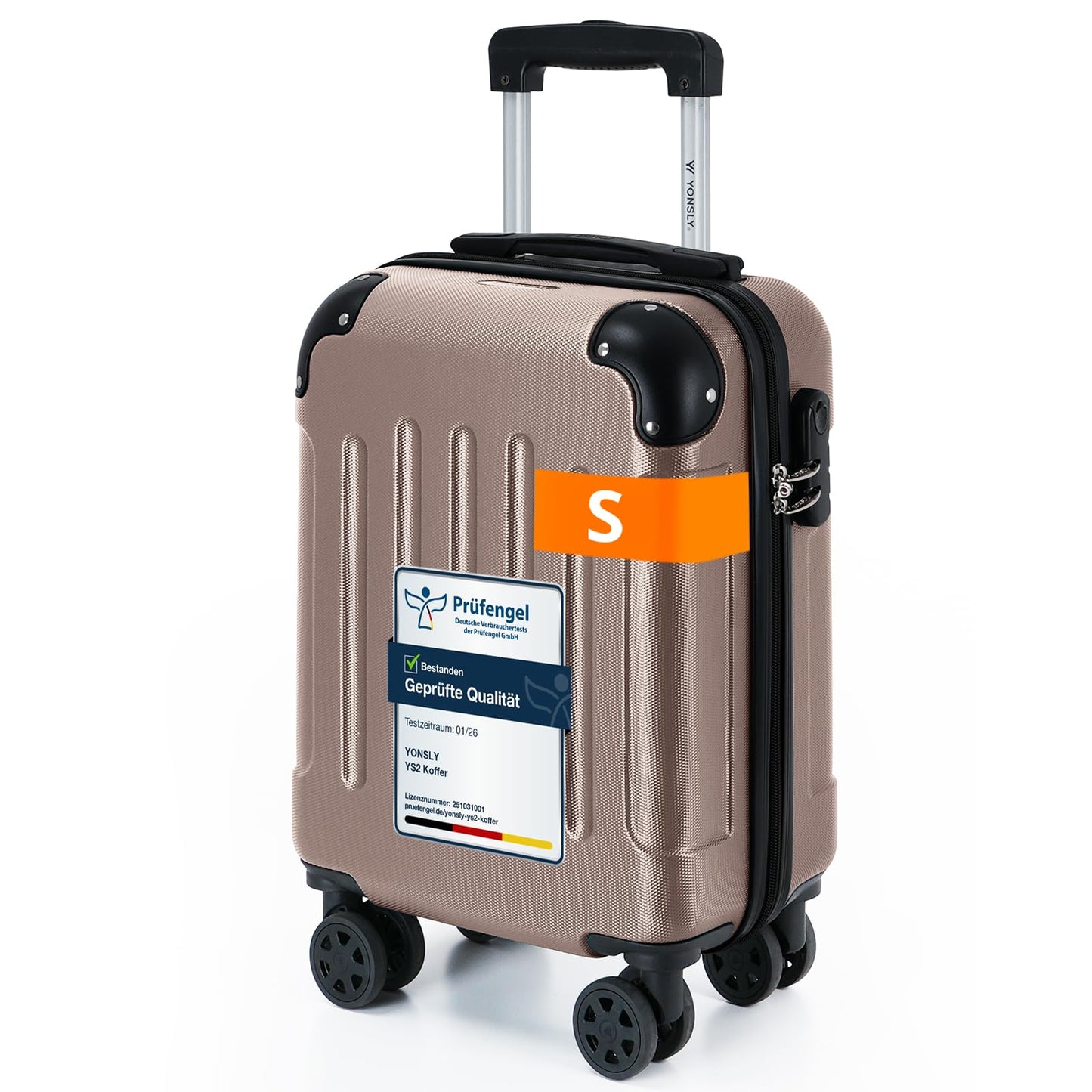 YONSLY® Luggage Suitcase Travel Suitcase, Trolley Carry-on Luggage, Hardshell Suitcase with 360° Spinner Wheels, Combination Lock, Multi-stage Telescopic Handle